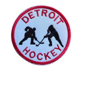 Detroit Hockey Patches - Face Off Round Circle - Iron on - Embroidered Game Day Gear 2.5 4"