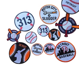 Embroidered Detroit Baseball Iron-On Patch: Sports Fan Gift
