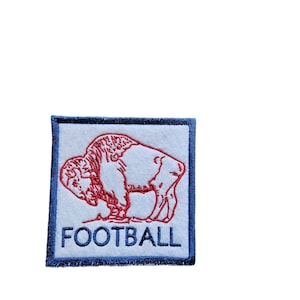 50. Embroidered Buffalo Football Patch: Iron-On Applique - 2.25/4 inch