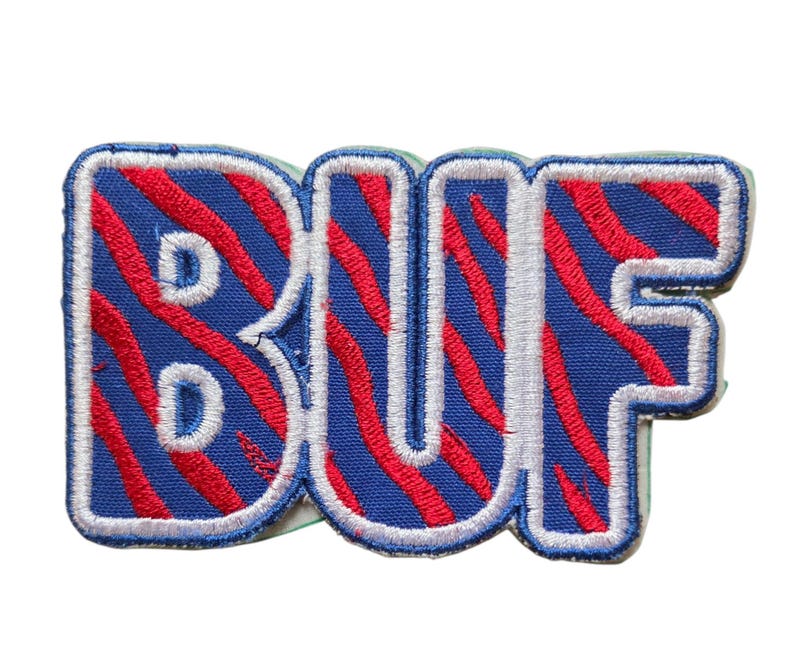 Buffalo Football Patch - Tiger Stripe BUF - Iron -On -Embroidered Gameday Gear - 2.5 & 4" image 1