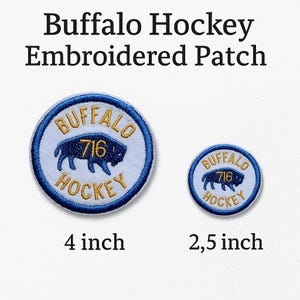 27. Embroidered Buffalo Hockey Patch: 716 Iron-On Applique