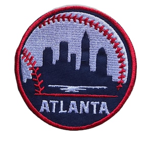 Parche de béisbol de Atlanta - varios tamaños y formas - termoadhesivo