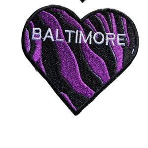 Baltimore-voetbalpatch: hart met tijgerstreep - opstrijkbaar
