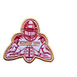 Embroidered Patch Kansas City Football player iron on patch 4 inches