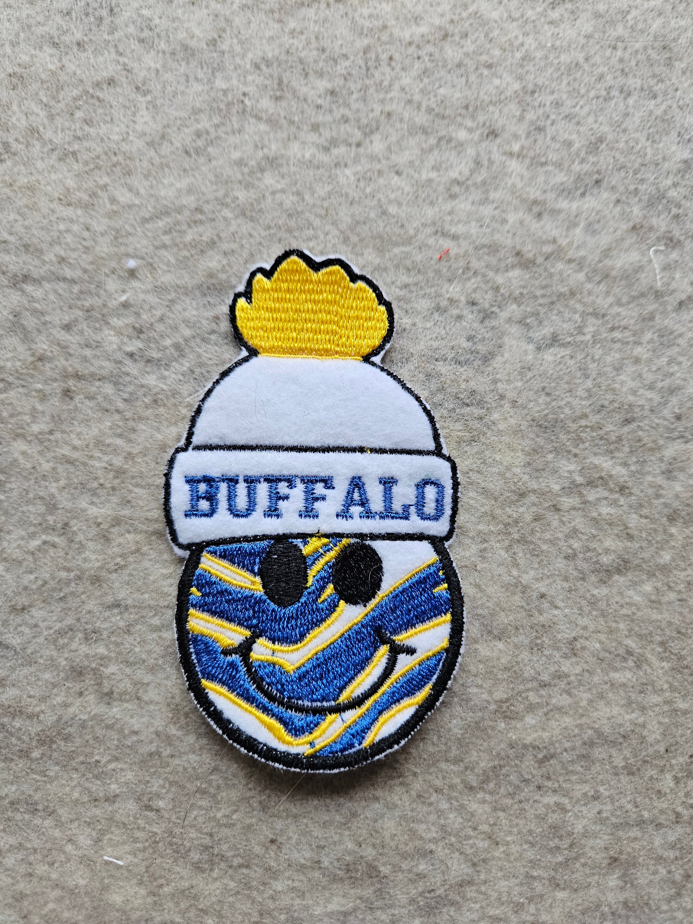 Buffalo Sports Smiley Face Patch 2 Sizes Available Iron On 