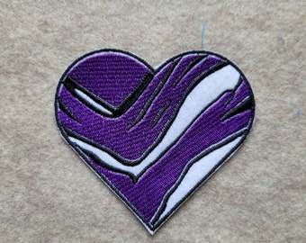 Baltimore Football stripes heart Patch 2 sizes available iron on