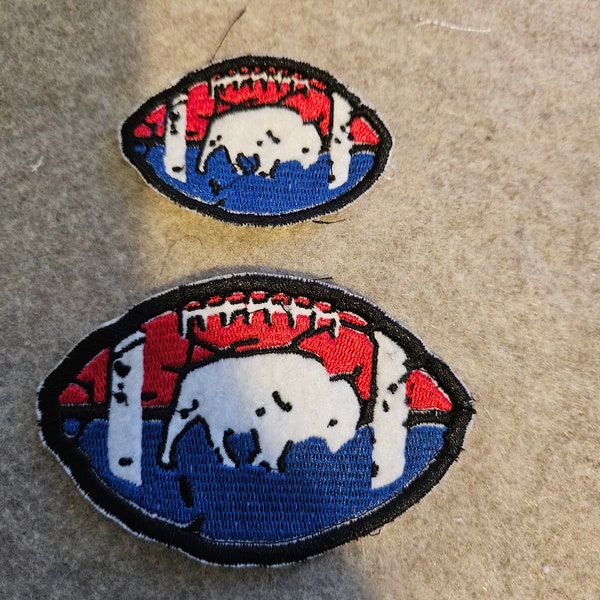 66. Distressed Buffalo football Iron on patch