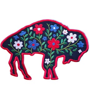 Buffalo fotbollsmärke - Blommor i flera storlekar och variationer - Broderad matchutrustning - stryk på