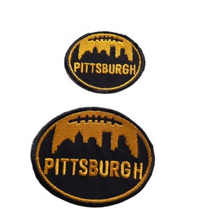 Embroidered Pittsburgh Football Patch: City Skyline, Team Colors