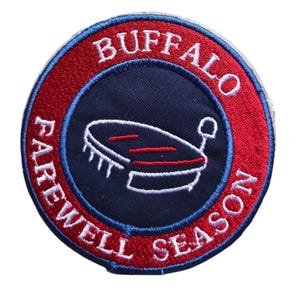 16. Parche de fútbol americano de Buffalo - Temporada de despedida - Termoadhesivo - Barra para sombreros
