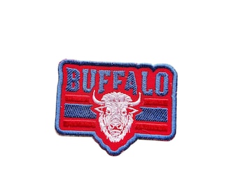 Buffalo Football Patch - Bison Kopf - Aufnäher - Besticktes Gameday Zubehör - 10,5 cm