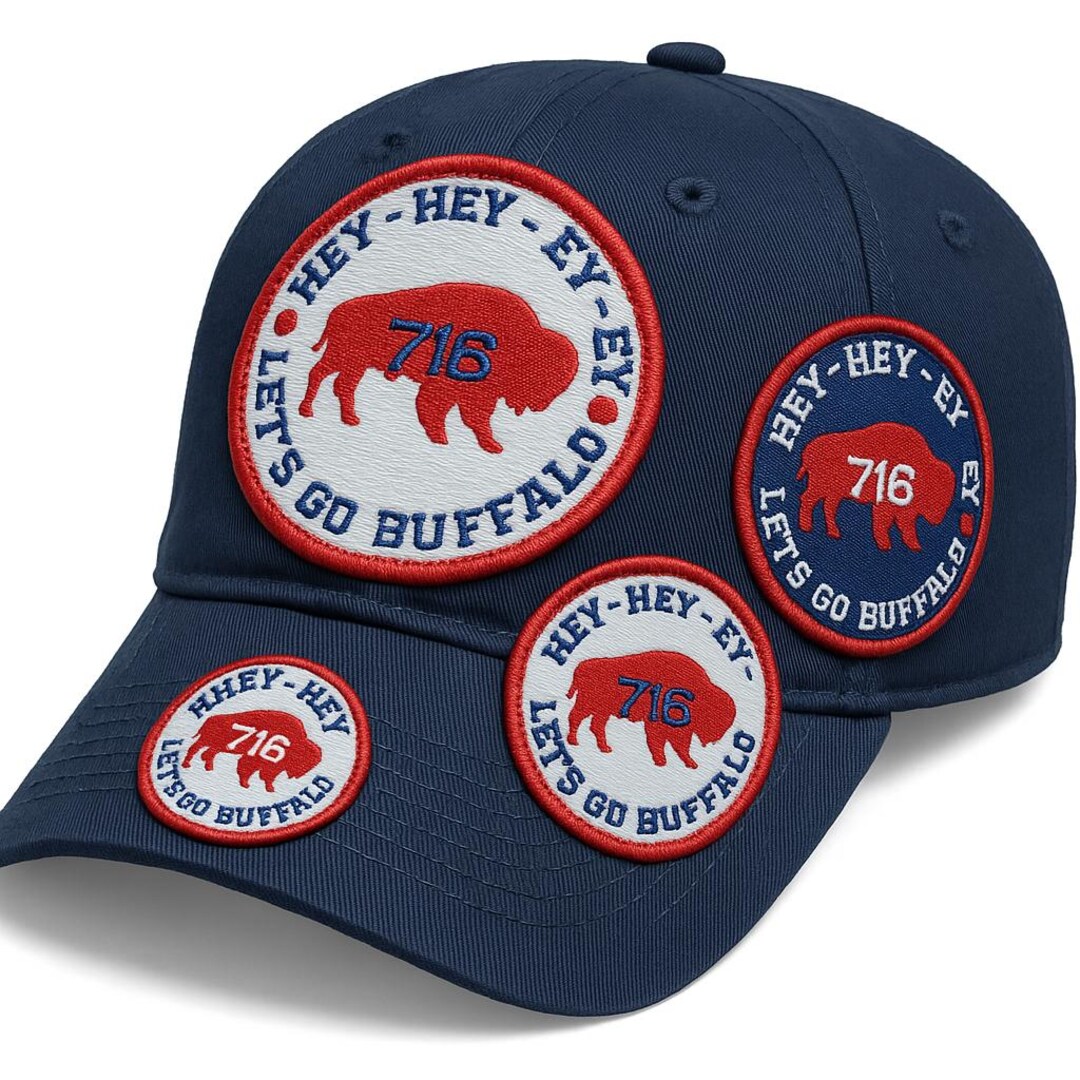 106. Buffalo Football Patch - Hey Hey Lets Go - Iron on - Machine ...
