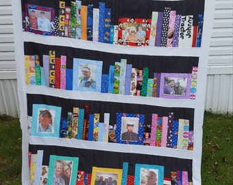 Bookshelf Photo Memory Quilt Pattern: Tribute Library DIY (PDF Pattern)