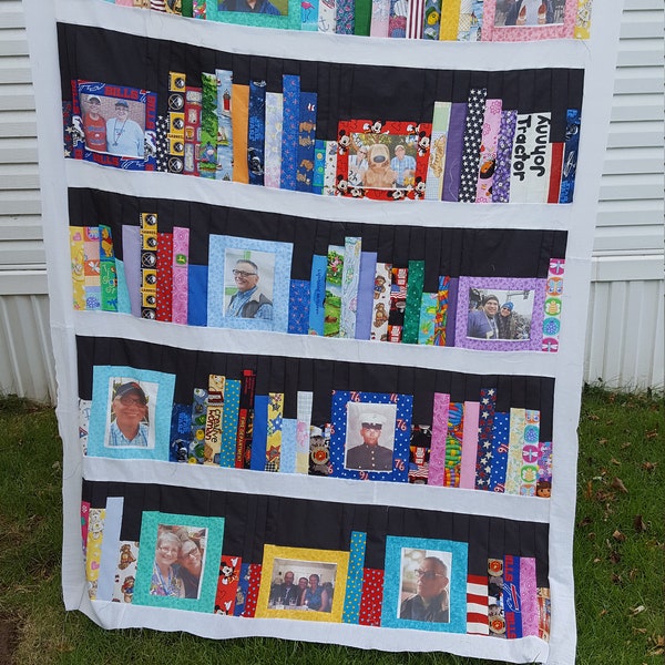 Bookshelf Library picture Quilt, Tribute Quilt. Last 3 pages empty