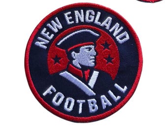 New England Football Iron On Patch Soldier Circle Gameday Gear 2.5 &4"