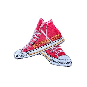 Embroidered Patch Kansas City Football high top canvas sneakers patch 4inch Iron On
