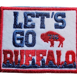 7. Embroidered Buffalo Football Patch - Iron-On Applique - 4 inch