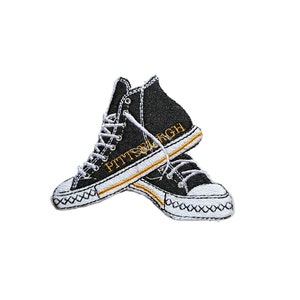 Embroidered Pittsburgh Football Patch canvas sneaker high top iron on patch sizes available