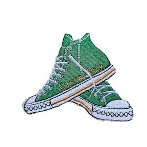 Embroidered Green Bay city sneaker football iron on patch