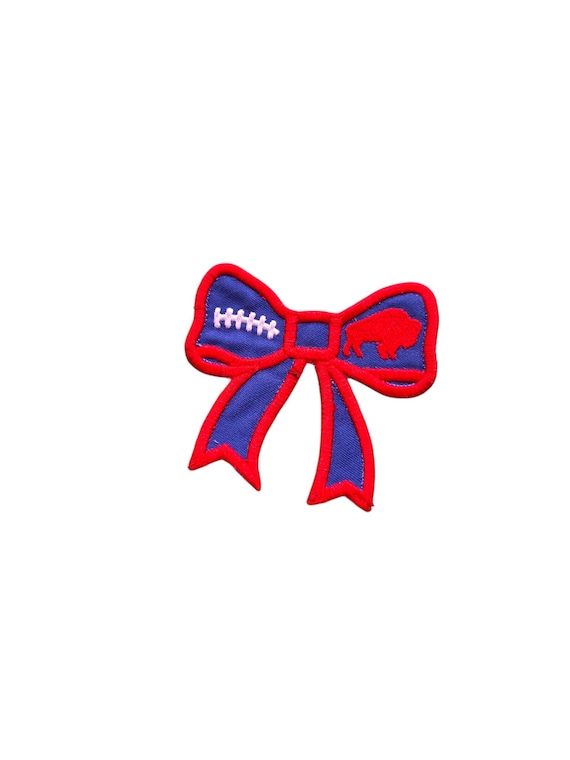 Buffalo Football Patch - Red Bow -  Iron -On - -Embroidered Gameday Gear - 2.5 to 4"