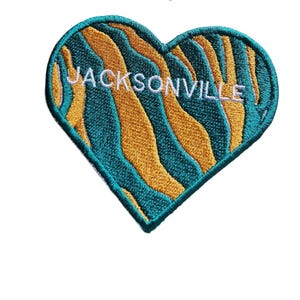 Jacksonville Football Patch - Heart- Iron on-
