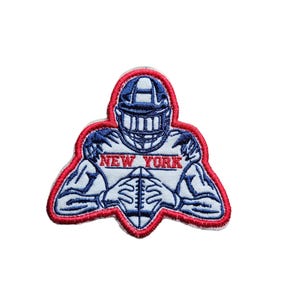 New York Football Iron On Patches Various shapes And Sizes Red and Blue