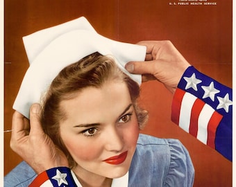 Genuine 1960s Nurses Cap Soviet Bloc Army Cotton Hat Vintage
