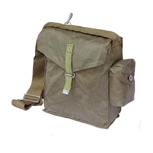 Sac à bandoulière en toile de coton excédentaire de l'armée des années 70