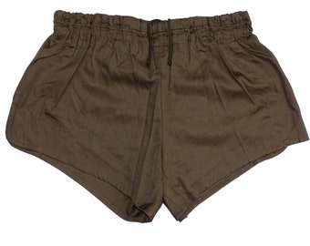 1980er Ex-Armee Shorts Baumwolle gefüttert NEU oliv Vintage Bundeswehr grün warme Hot Pants Retro Sportshorts NOS