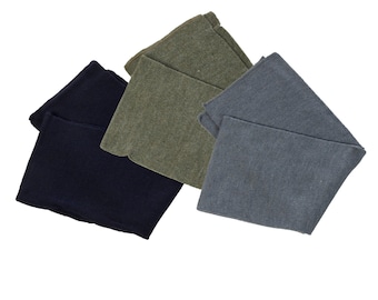 Écharpe vintage en laine de l'armée suédoise, bonnet double épaisseur, gris olive gris bleu marine, plis pour faire un chapeau par temps froid des années 1970 et 1980, doux et de haute qualité