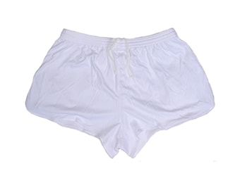 Vintage French Army Shorts White Hot Pants Retro Running Football PE PT Silky Running M XXL 2XL New Military Sports Gym