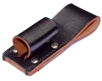 Porta mazze in pelle nera anni '80, robusto passante per cintura, adatto per attrezzi, torcia elettrica, travestimento, cosplay, blocco sovietico, polizia antisommossa