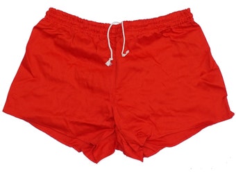 Véritable short de l'ex-armée neuf rouge vintage des années 1980 militaire allemand PT pantalons chauds rétro salle de sport NOS