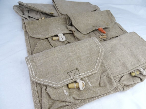 1940s Red Army Belt Pouch Linen Canvas Soviet Bei… - image 3