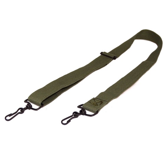 1990s French Army Shoulder Strap With Metal Clips sling olive strong webbing 100cm 40" quality sturdy