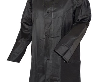 ジャケット・アウター swedish army rubber rain coat 1980s Genuine Swedish Army Black Raincoat Rubber Coat