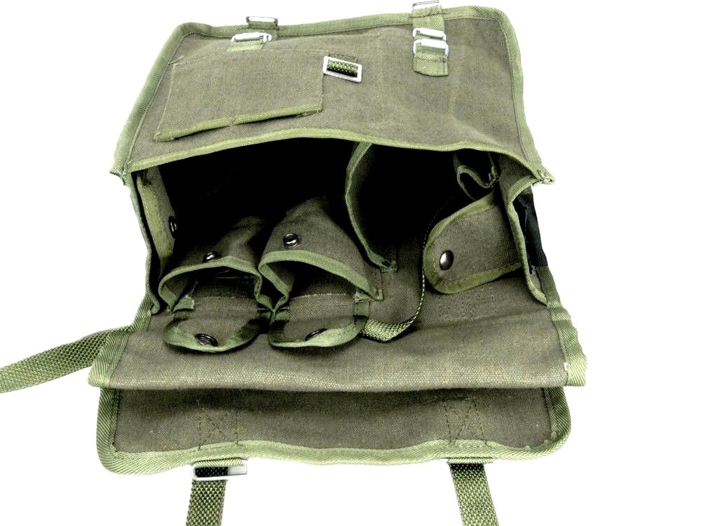 Army Surplus Showerproof Canvas Pannier Bag 1980s Retro