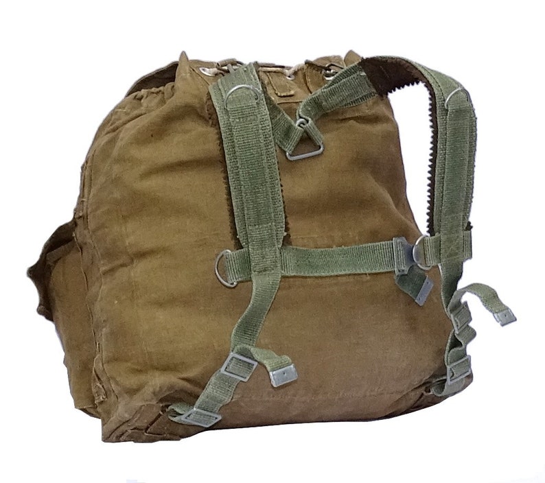 1950/60s Vintage Army Canvas Backpack With Linen Harness Khaki Rucksack ...
