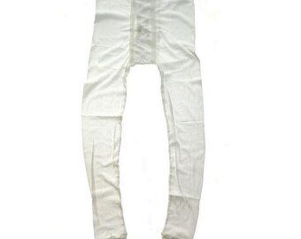 Vintage Long Johns White Cotton Blend Czech Army Thermal Base