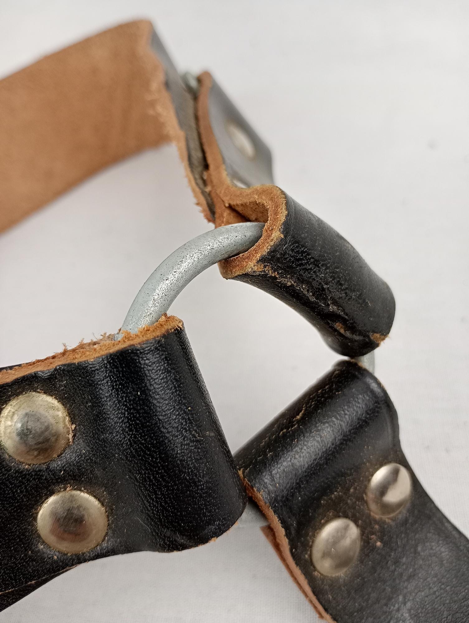 1980s Black Leather Shoulder Harness Riot Police Military