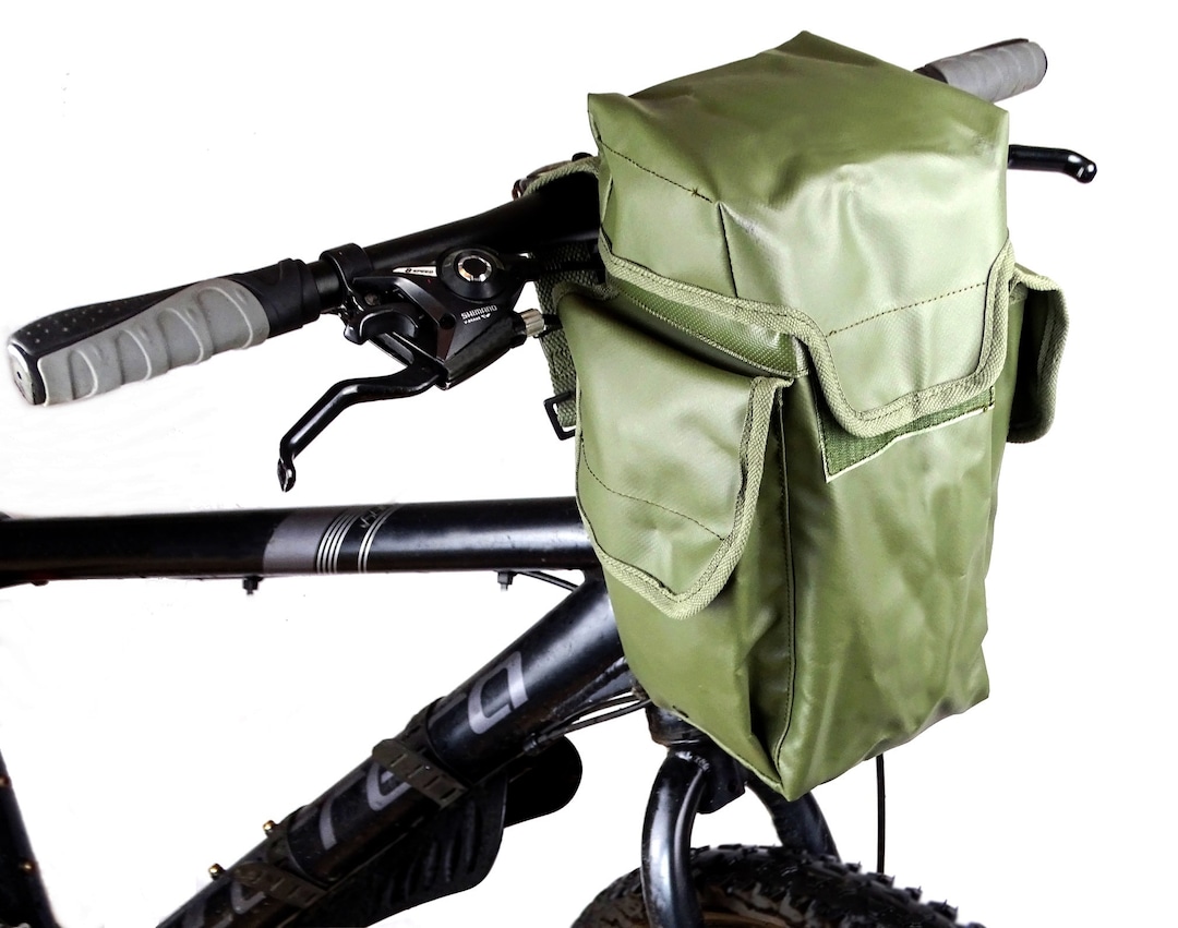 Exarmy Handlebar Bag in Olive Green Fully Waterproof Vintage Army