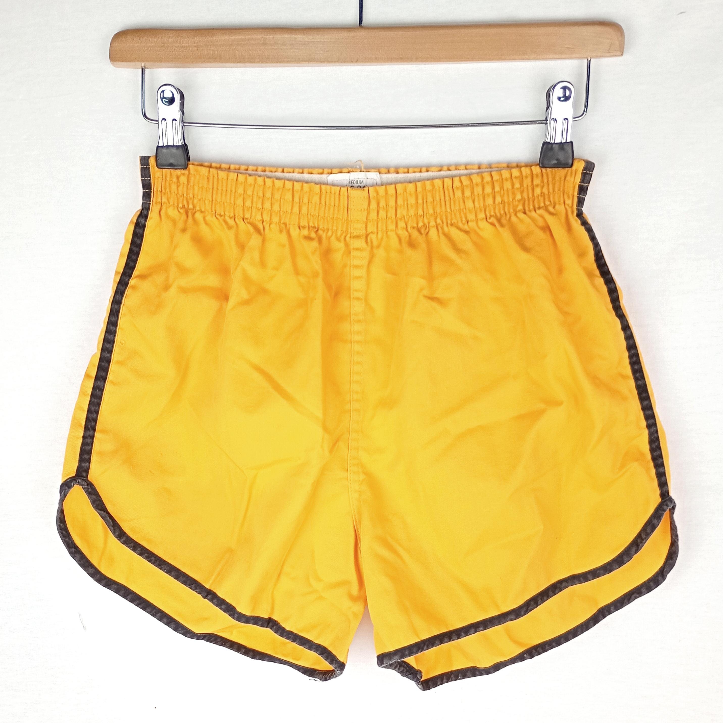 Classic 1970s Athletic Shorts Yellow US Army PT General Purpose