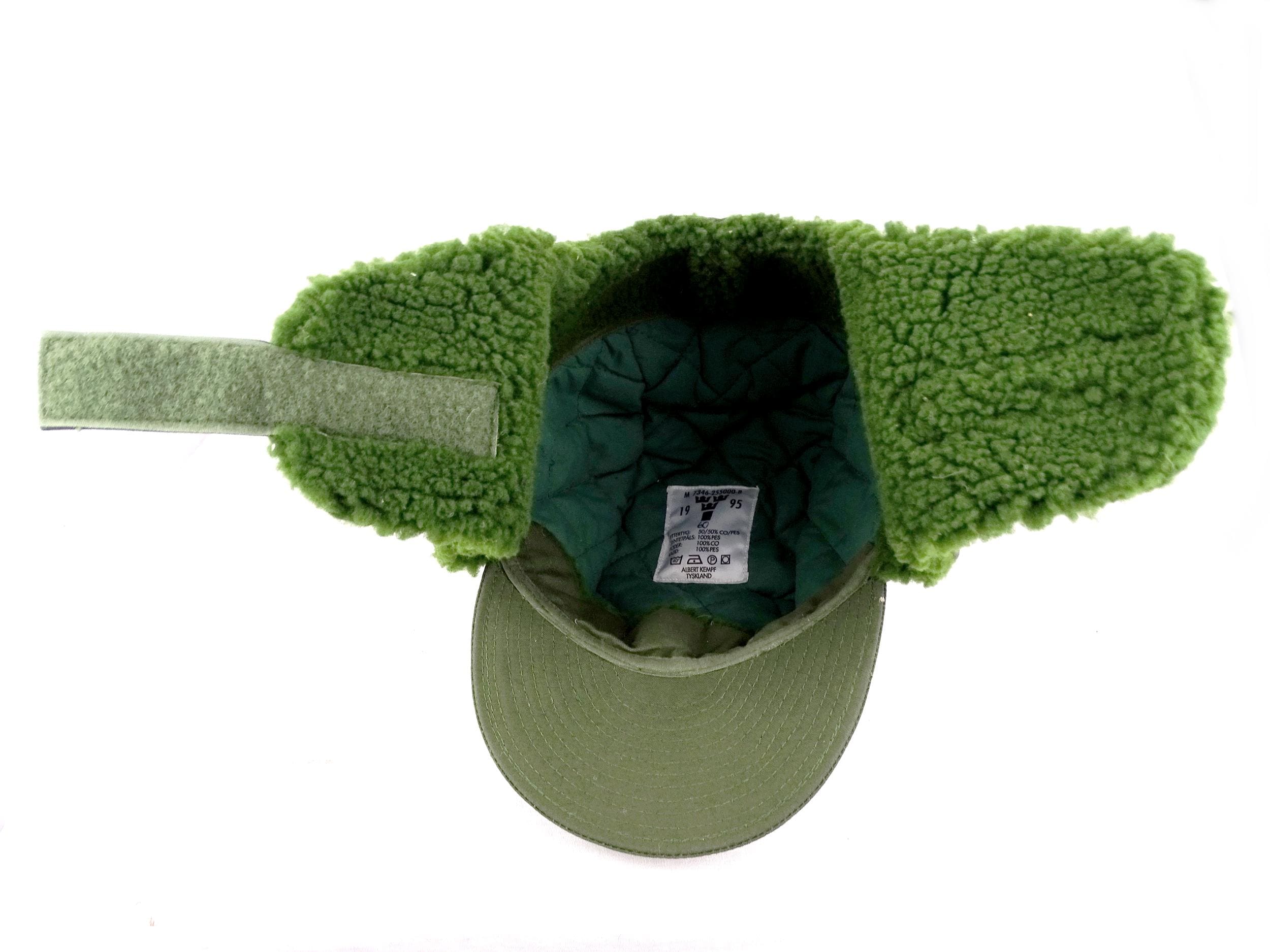 1990s Swedish Army Winter Hat Green Field Cap Original Sweden