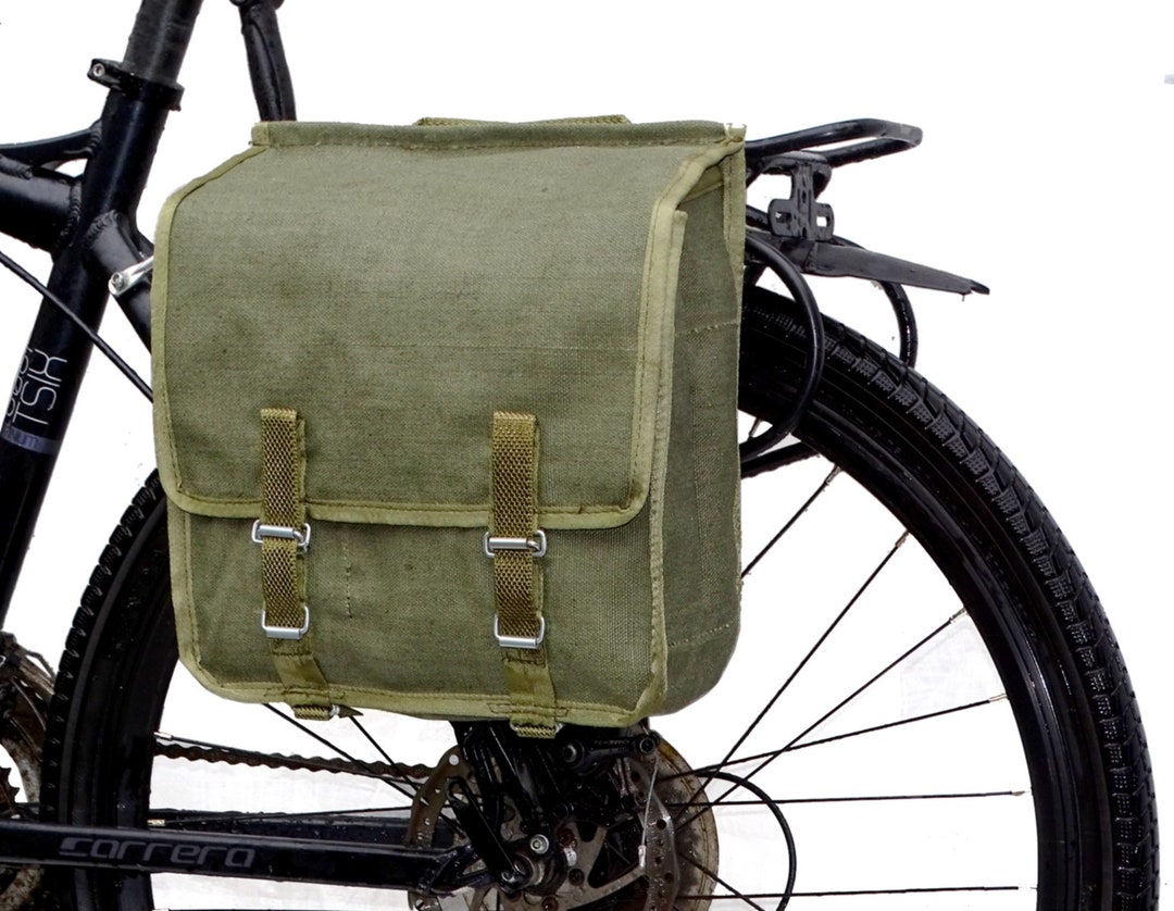 Army Surplus Showerproof Canvas Pannier Bag 1980s Retro Quality