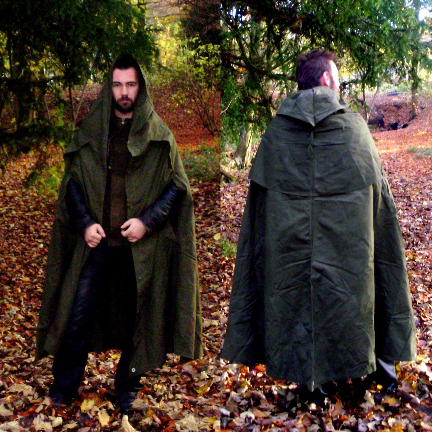 Polish Army Canvas Rain Poncho Green Military Surplus festivals survival shelter waterproof outdoor bushcraft hunting tent vintage retro