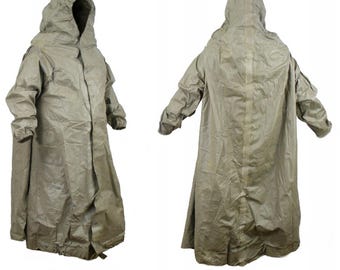 1980s Rubber NBC Waterproof Coat Polish Army Military Civil