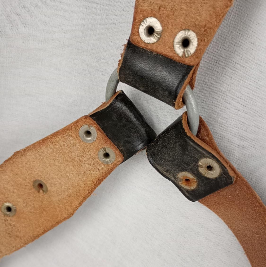 1980s Black Leather Shoulder Harness Riot Police Military