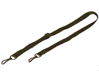 Ex-Army Shoulder Strap long sling metal clips olive polyester webbing 110cm 43"