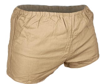1990s Ex-Army Cotton Shorts brown vintage military PT hot pants retro sports gym desert jungle scout khaki olive