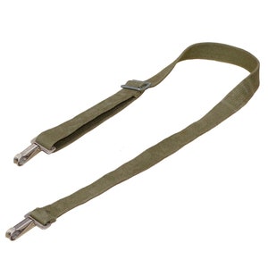 1970er Jahre Schweizer Armee Schultergurt Mit Metall Clipse Riemen oliv starkes Gurtband 100 cm lang 40"
